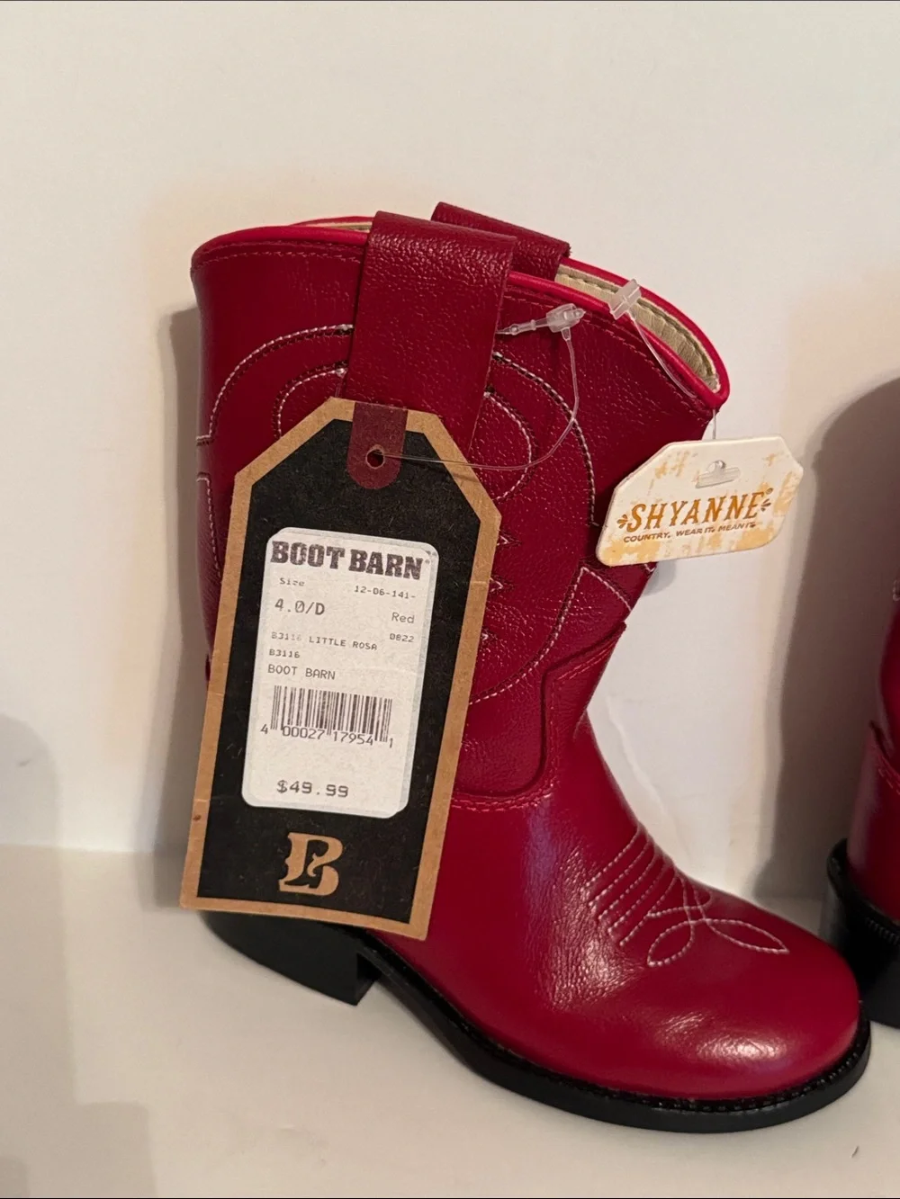 Shyanne Girls Red Western Pull-On Boots